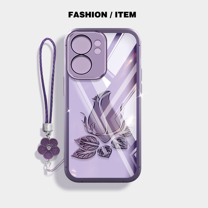 Ốp Lưng Trong Suốt YBD Cho OPPO A6C A6X A6 Pro A6S A6T Pro A6K Vỏ Điện Thoại Cây Nho Bông Dây Buộc