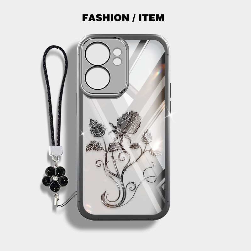 Ốp Lưng Trong Suốt YBD Cho OPPO A6C A6X A6 Pro A6S A6T Pro A6K Vỏ Điện Thoại Cây Nho Bông Dây Buộc