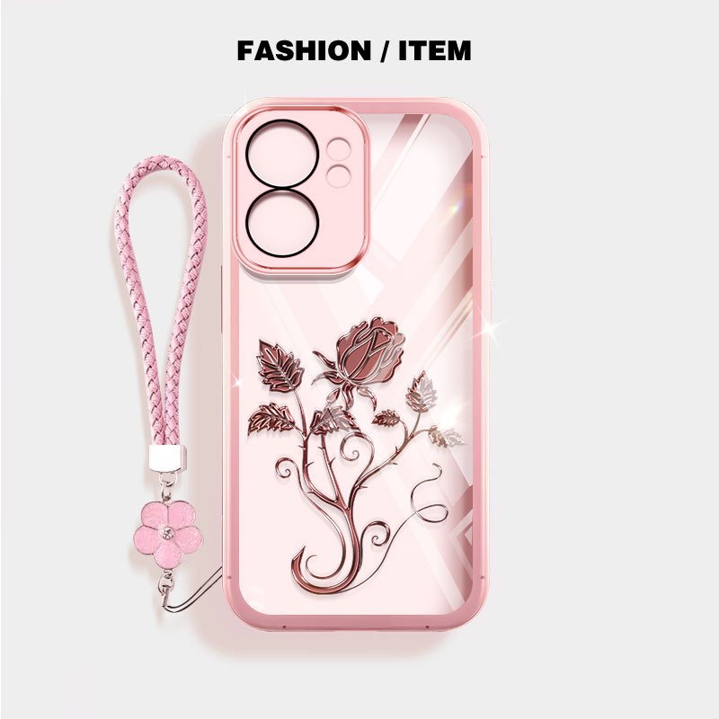 Ốp Lưng Trong Suốt YBD Cho OPPO A6C A6X A6 Pro A6S A6T Pro A6K Vỏ Điện Thoại Cây Nho Bông Dây Buộc