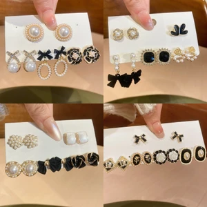 Bộ bông tai cổ điển Pháp, style retro ngọc trai, phụ kiện thời trang cao cấp cho nữ