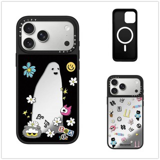 Từ Tính Không Dây Cho iPhone 17 16 15 14 13 12 11 Pro Max Plus GD Hoa Bướm Cạnh Đen Cứng Ốp điện thoại Khắc Logo