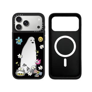 Từ Tính Không Dây Cho iPhone 17 16 15 14 13 12 11 Pro Max Plus GD Hoa Bướm Cạnh Đen Cứng Ốp điện thoại Khắc Logo