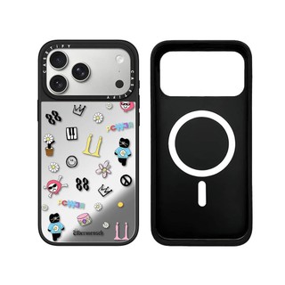 Từ Tính Không Dây Cho iPhone 17 16 15 14 13 12 11 Pro Max Plus GD Hoa Bướm Cạnh Đen Cứng Ốp điện thoại Khắc Logo