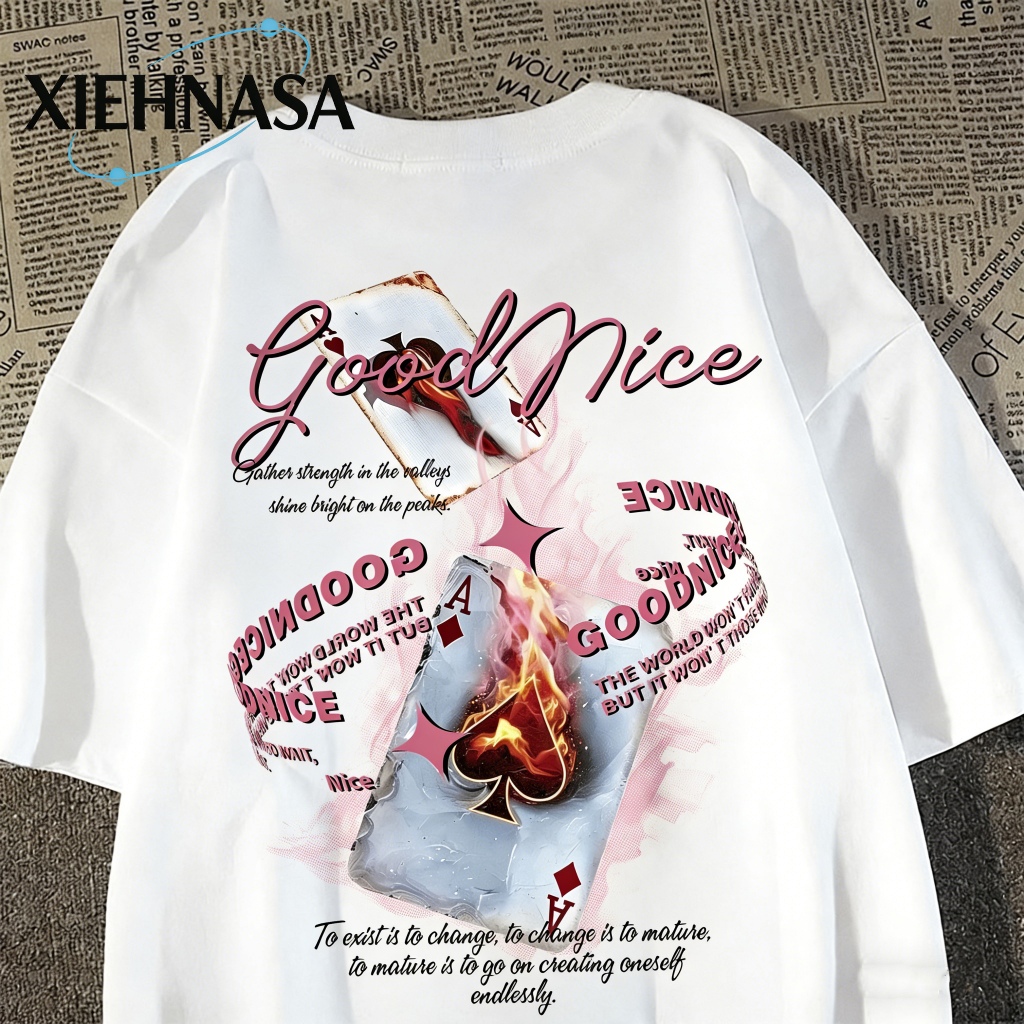 XIEHNASA-Áo thun nam Hàn Quốc phong cách xu hướng cotton lỏng lẻo giải trí ngắn tay áo | BigBuy360 - bigbuy360.vn