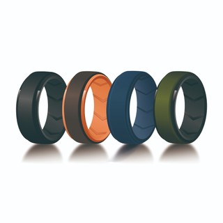 Set 4 Nhẫn Silicone Nam 8mm Cao Cấp - Nhẫn Cao Su Nam Mạnh Mẽ Thay Thế Nhẫn Cưới Cho Người Tập Gym, Chơi Thể Thao, Vận Động [BỀN BỈ - AN TOÀN]