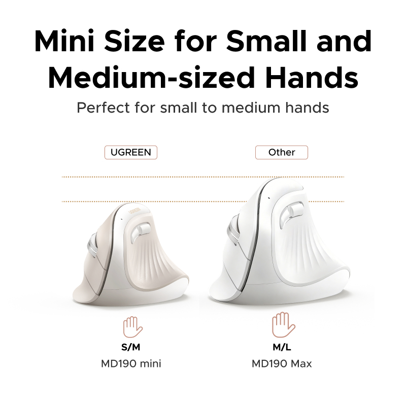 Chuột dọc đa chế độ UGREEN Bluetooth & 2.4G Năm cấp độ DPI lên tới 4000 Pin | BigBuy360 - bigbuy360.vn