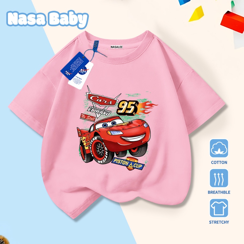 🚀Xu hướng hot 2026🚀 Áo thun trẻ em họa tiết xe đua NASA 100% chất liệu cotton Unisex Giao hàng ngay