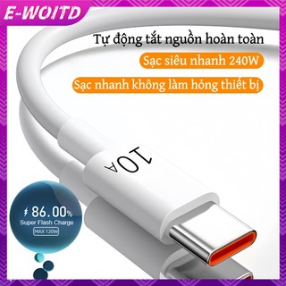 Cáp dữ liệu E-WOITD 10A Type-c Tự động tắt nguồn Cáp dữ liệu ô tô 2M đơn giản Thích hợp cho Huawei Android Universal HNVN