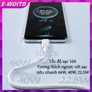 Cáp dữ liệu E-WOITD 10A Type-c Tự động tắt nguồn Cáp dữ liệu ô tô 2M đơn giản Thích hợp cho Huawei Android Universal HNVN