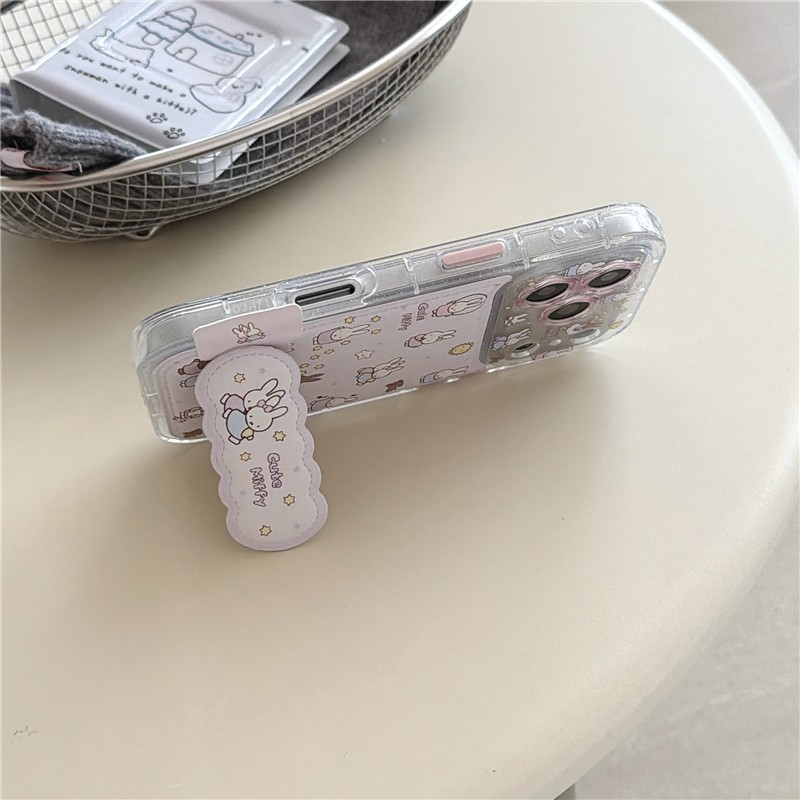 Ốp điện thoại PU materia họa tiết thỏ cho iPhone 17 Pro max 16 Pro max