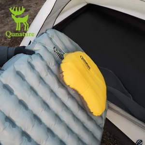 Qunature Gối Bơm Hơi Siêu Nhẹ Cắm Trại Du Lịch Gối Ba Lô Đệm Không Khí Cổ Hỗ Trợ Di Động Ngoài Trời
