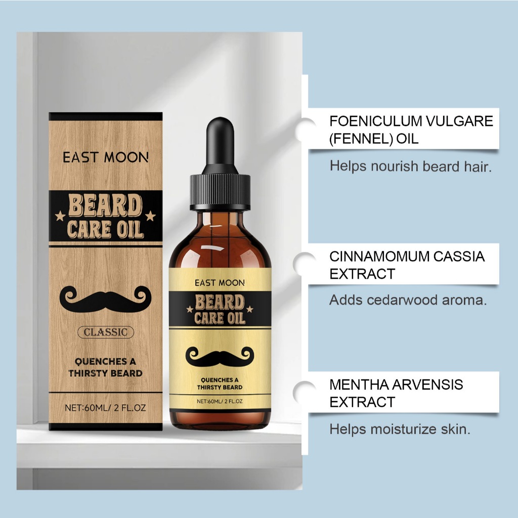Dầu Râu Cổ Điển East & Moon - Hydrate, Conditions & Softens Your Beard & Moustache 60ml