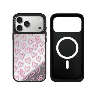 Từ Tính Không Dây Cho iPhone 17 16 15 14 13 12 11 Pro Max Plus Trái Tim Nhỏ Cạnh Đen Ốp điện thoại Cứng Khắc Logo