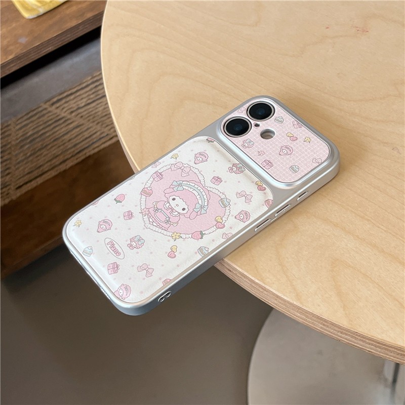 IPhone 17 Pro max 16 Pro max Little Loving Lamb pattern Chất liệu PU Vỏ điện thoại