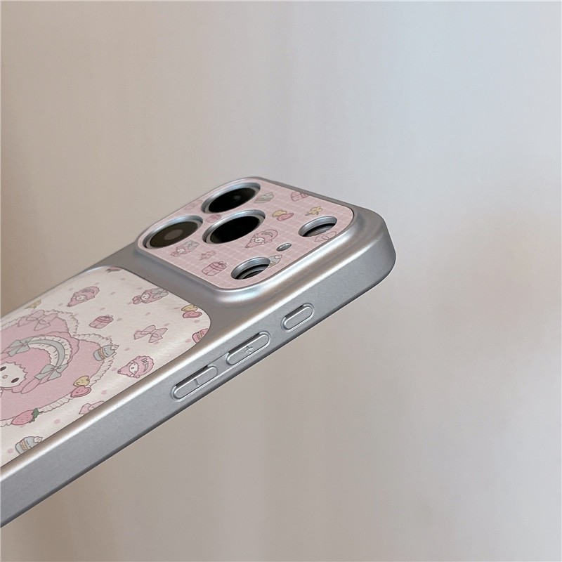 IPhone 17 Pro max 16 Pro max Little Loving Lamb pattern Chất liệu PU Vỏ điện thoại
