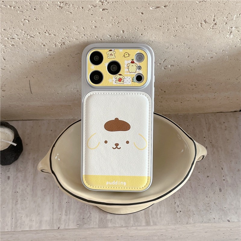 IPhone 17 Pro max 16 Pro max Pudding Dog họa tiết PU Vỏ điện thoại