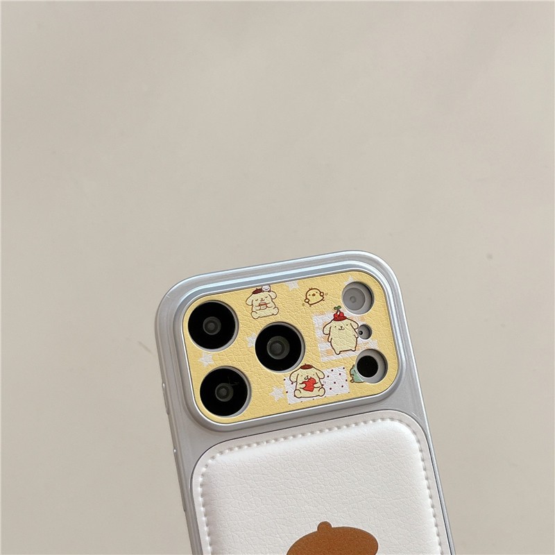 IPhone 17 Pro max 16 Pro max Pudding Dog họa tiết PU Vỏ điện thoại