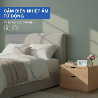 Đồng Hồ Báo Thức Điện Tử Thông Minh - Hiển Thị Nhiệt Độ & Độ Ẩm - 3 Chế Độ Báo Thức - Màn Hình LED Cao Cấp Cho Phòng Ngủ, Văn Phòng [Hàng Có Sẵn]