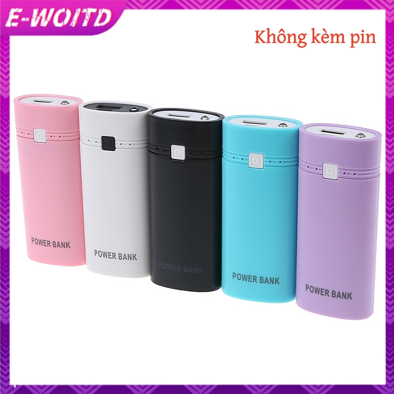 Hộp sạc di động USB E-WOITD 2x 18650 có đèn flash HNVN