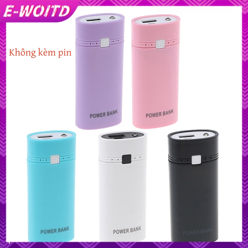 Hộp sạc di động USB E-WOITD 2x 18650 có đèn flash HNVN
