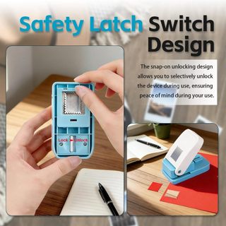 2 Chiếc Đòn Bẩy Hành Động Tem Hình Giấy Đấm Lỗ Di Động Đục Lỗ Thêu Sò Tiếp Liệu DIY Thẻ Làm Giấy Thủ Công Dụng Cụ