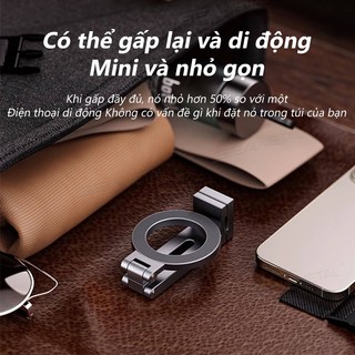 Giá đỡ điện thoại định vị ô tô SEAMETAL Giá đỡ từ tính có thể gập lại 360° Kẹp điện thoại xoay hai mặt Giá đỡ di động chân máy ABS di động