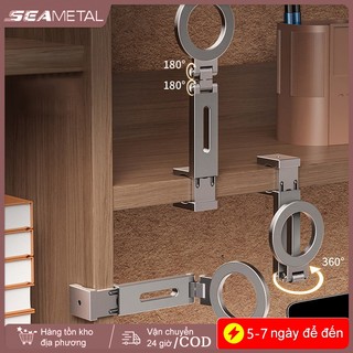 Giá đỡ điện thoại định vị ô tô SEAMETAL Giá đỡ từ tính có thể gập lại 360° Kẹp điện thoại xoay hai mặt Giá đỡ di động chân máy ABS di động