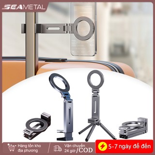 Giá đỡ điện thoại định vị ô tô SEAMETAL Giá đỡ từ tính có thể gập lại 360° Kẹp điện thoại xoay hai mặt Giá đỡ di động chân máy ABS di động