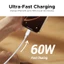 Cáp USB C sang USB C UGREEN, Cáp sạc nhanh USB C 60W Nylon Bện Type C cho iPhone 17 / 16, Galaxy S25 / S24 / S23, MacBook Air / Pro, iPad Pro / Mini / Air, Switch