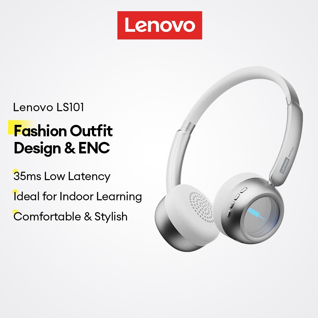 Tai nghe không dây Lenovo LS101 dành cho trang phục thời trang và học tập trong nhà với độ trễ thấp 35ms cộng với giảm tiếng ồn ENC