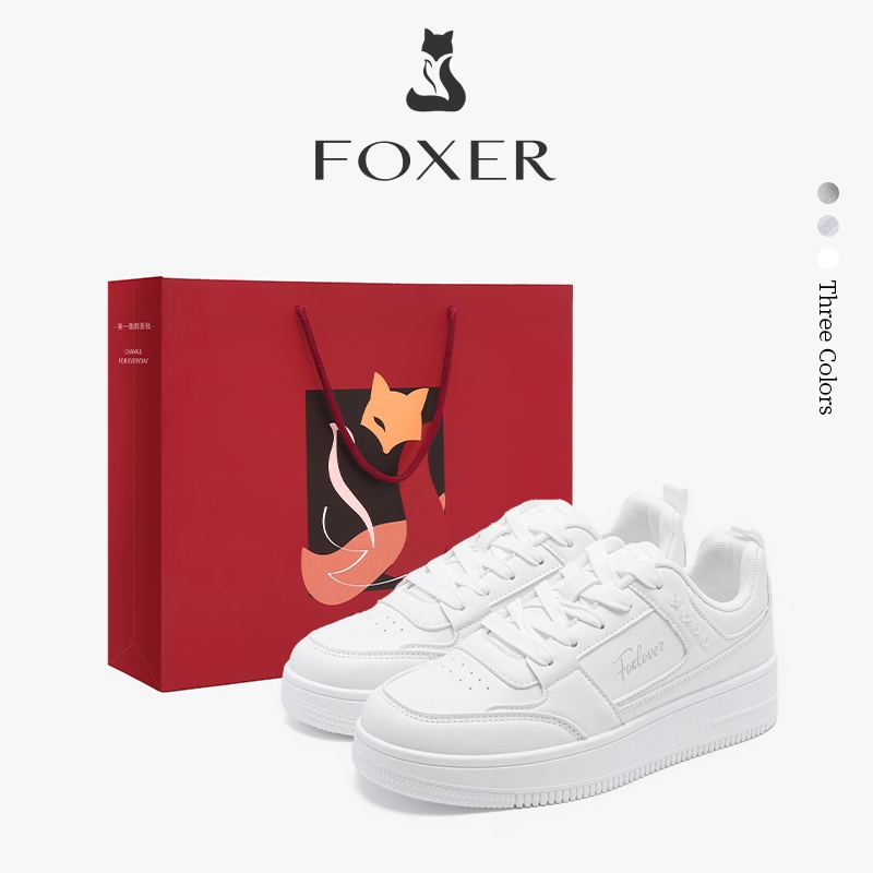 FOXER Giày Thể Thao Nữ Đế Dày Trắng Thoáng Khí Thời Trang Giày Nữ Đế Mềm Siêu Nhẹ Tăng3.5cm