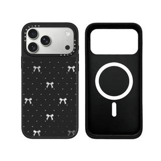 Từ Tính Không Dây Cho iPhone 17 16 15 14 13 12 11 Pro Max Plus Nhỏ Nơ Đen Cạnh Cứng Ốp điện thoại Khắc Logo