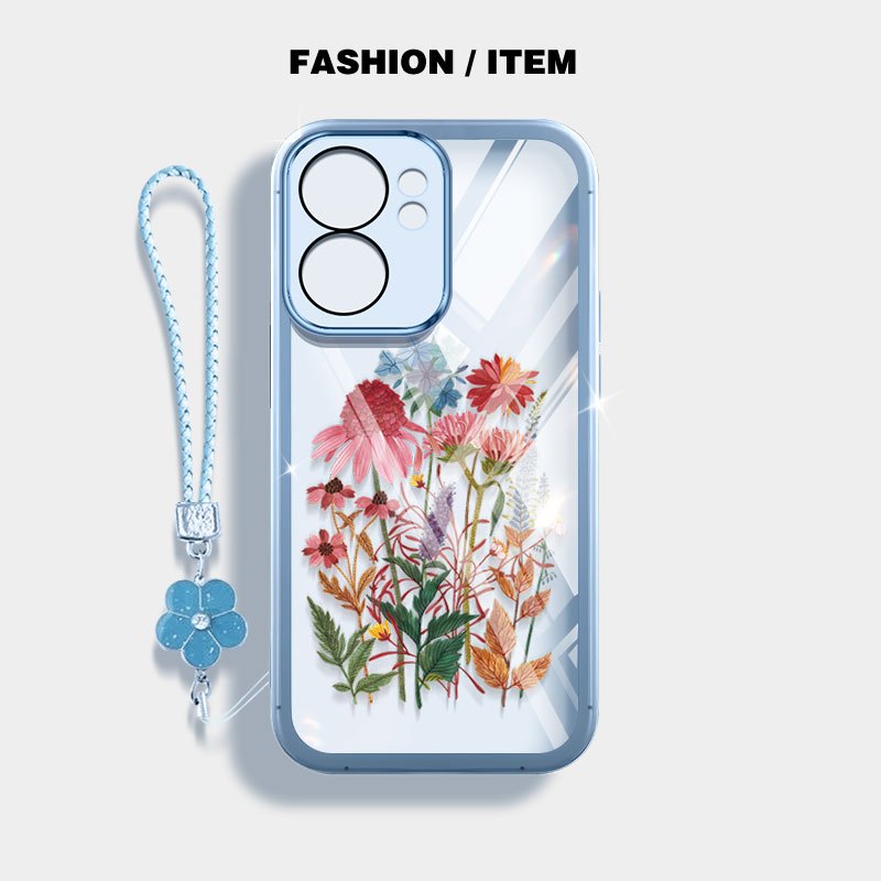 YBD Trong Suốt Cho OPPO A6C A6X A6 Pro A6S A6T Pro 5G Vỏ Điện Thoại Hoa Nhiệt Đới Bó Hoa Có Dây Buộc