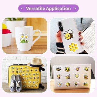 Bộ 50 Dễ Thương Vui Nhộn Ong Hoạt Hình Dán DIY Ván Trượt Tủ Lạnh Laptop Chống Thấm Nước Kid Đồ Chơi Miếng Dán