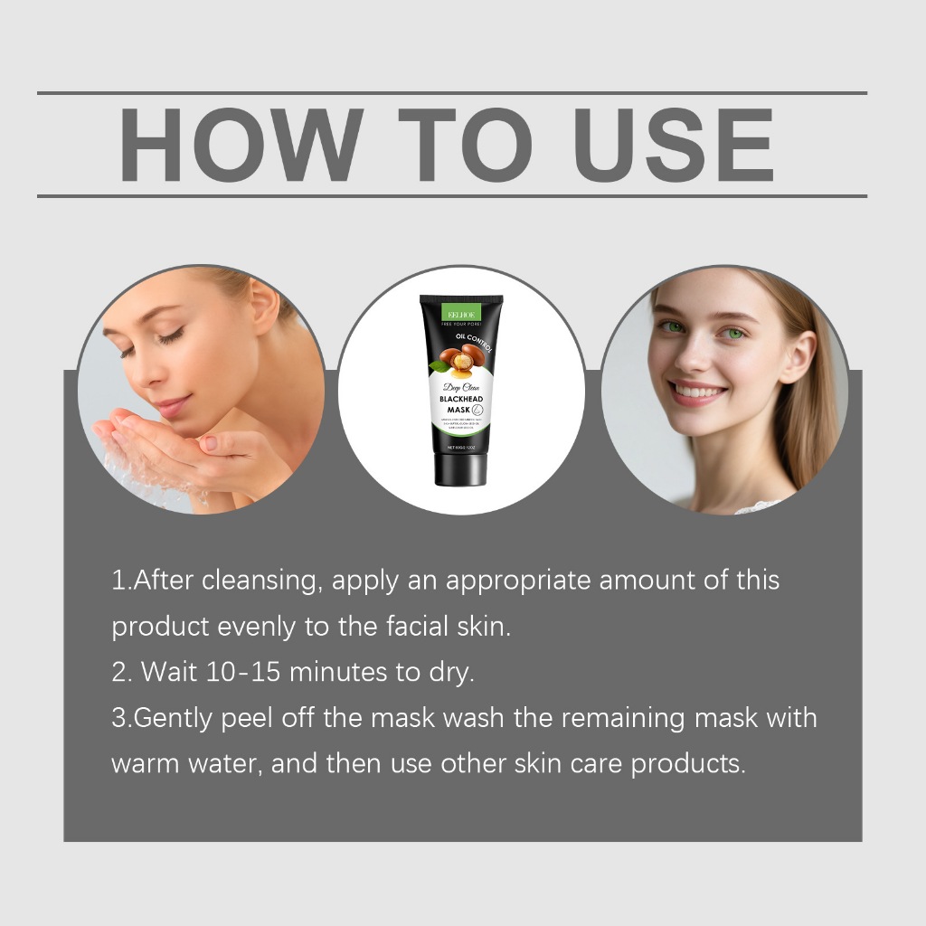 Mặt nạ lột mụn đầu đen EELHOE- Thu nhỏ lỗ chân lông Mặt nạ dưỡng ẩm làm sạch sâu 60g Kiểm soát dầu