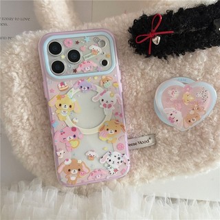 IPhone 17 Pro max 16 Pro max Mẫu thỏ tráng miệng Chất liệu TPU xử lý IMD Vỏ điện thoại hai trong một