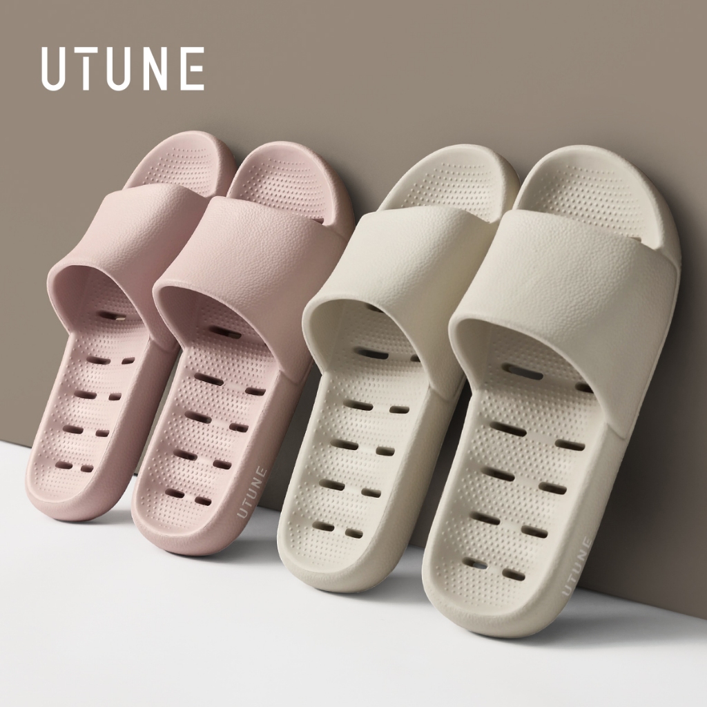 UTUNE Dép EVA đi trong nhà & phòng tắm chống trượt, đế rỗng thoát nước nhanh khô, chống đọng nước, đế chống trơn trượt, nhẹ, êm ái, thoải mái khi mang lâu dài, bền đẹp dễ vệ sinh