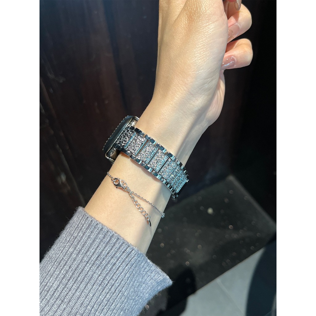 Thời trang nữ Phiên bản rộng rãi Full Diamond Dây đeo vòng tay kim loại chất lượng cao Thích hợp cho Redmi xiaomi Redmi Watch 5 5lite 5Acitve 4 3Active 3 2Lite 2