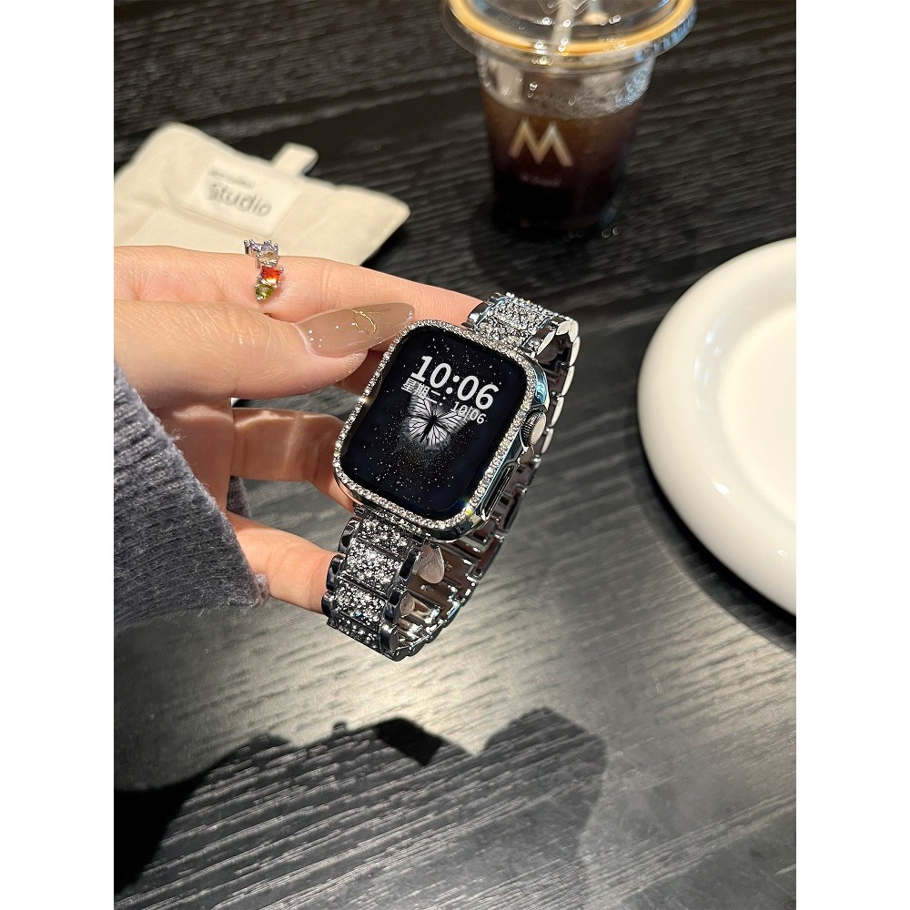 Thời trang nữ Phiên bản rộng rãi Full Diamond Dây đeo vòng tay kim loại chất lượng cao Thích hợp cho Redmi xiaomi Redmi Watch 5 5lite 5Acitve 4 3Active 3 2Lite 2