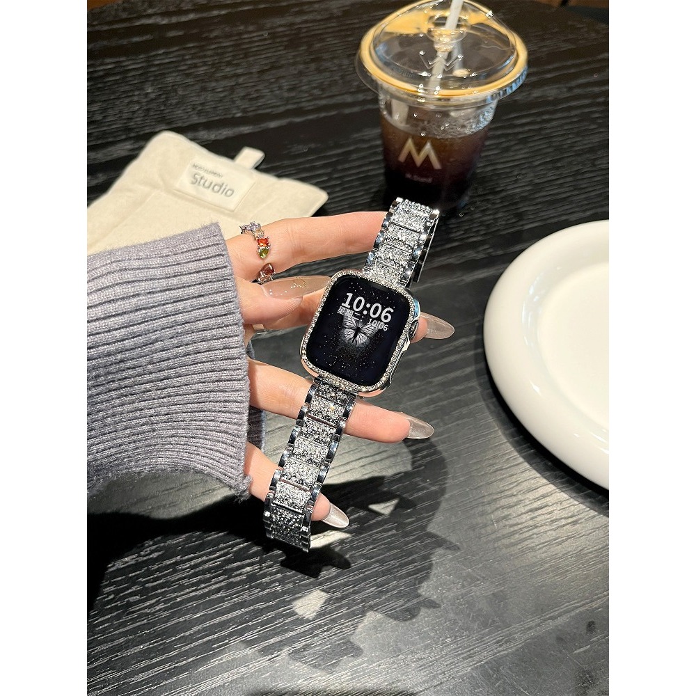 Thời trang nữ Phiên bản rộng rãi Full Diamond Dây đeo vòng tay kim loại chất lượng cao Thích hợp cho Redmi xiaomi Redmi Watch 5 5lite 5Acitve 4 3Active 3 2Lite 2