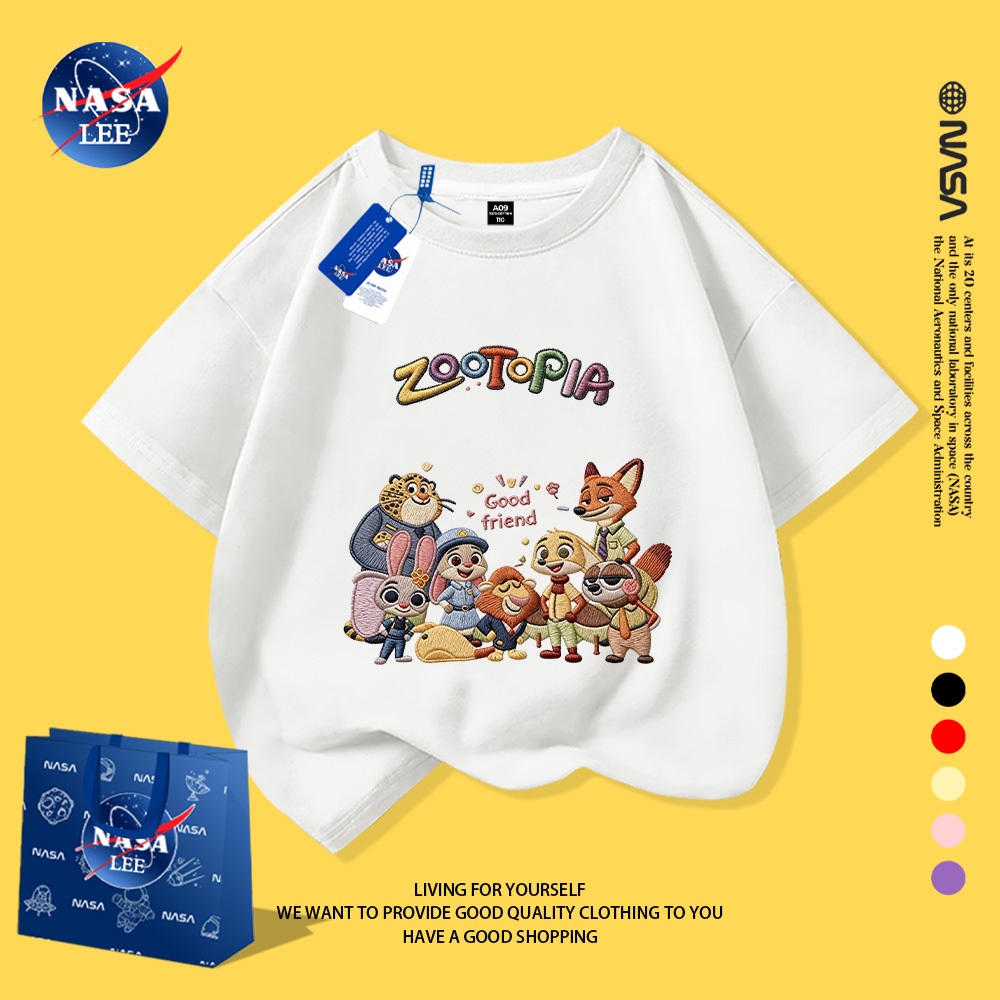Áo thun ngắn tay NASA LEE x Zootopia phiên bản hợp tác (nhiều màu lựa chọn)