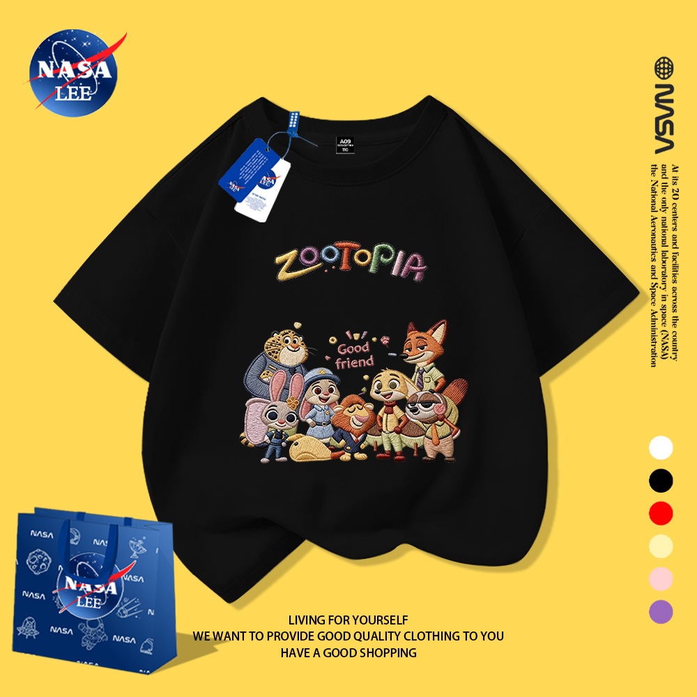 Áo thun ngắn tay NASA LEE x Zootopia phiên bản hợp tác (nhiều màu lựa chọn)