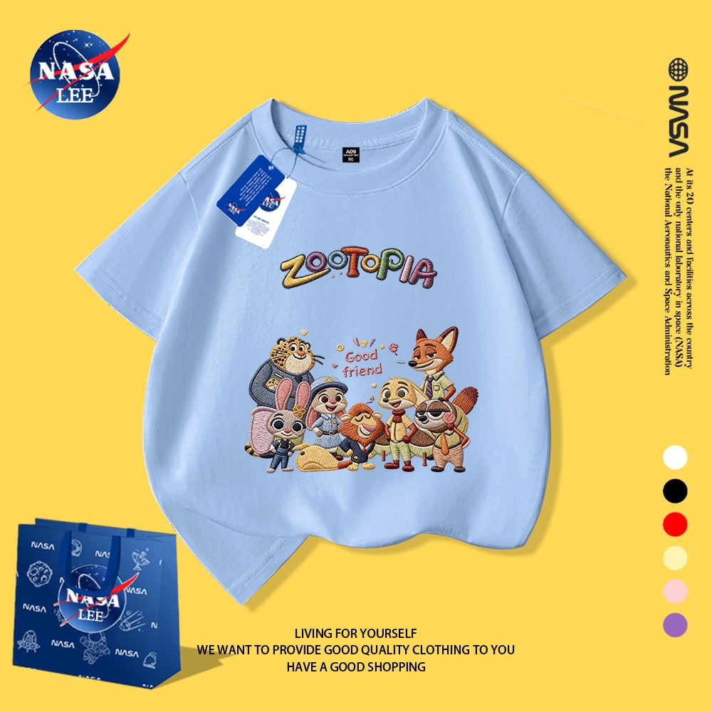 Áo thun ngắn tay NASA LEE x Zootopia phiên bản hợp tác (nhiều màu lựa chọn)