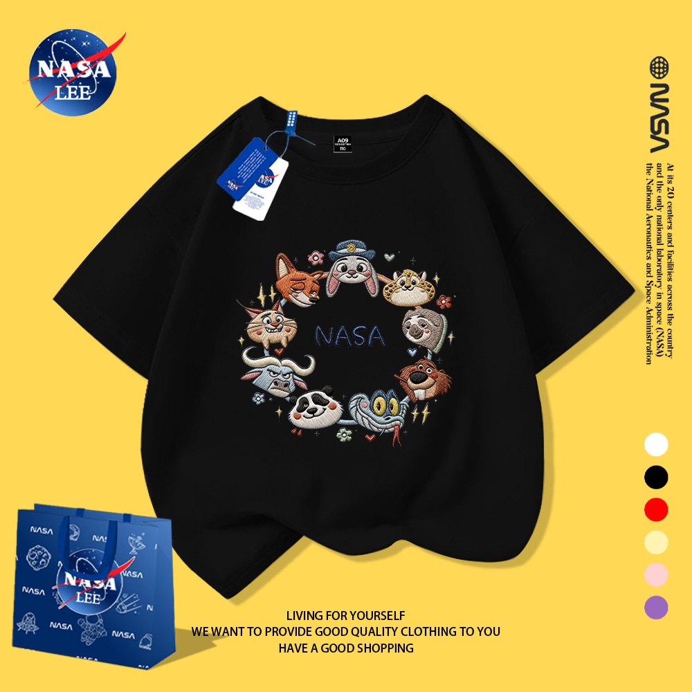 Sản phẩm thiếu nhi nổi bật Áo thun ngắn tay NASA in hình Zootopia điên cuồng-Quà tặng tiệc tuyệt vời