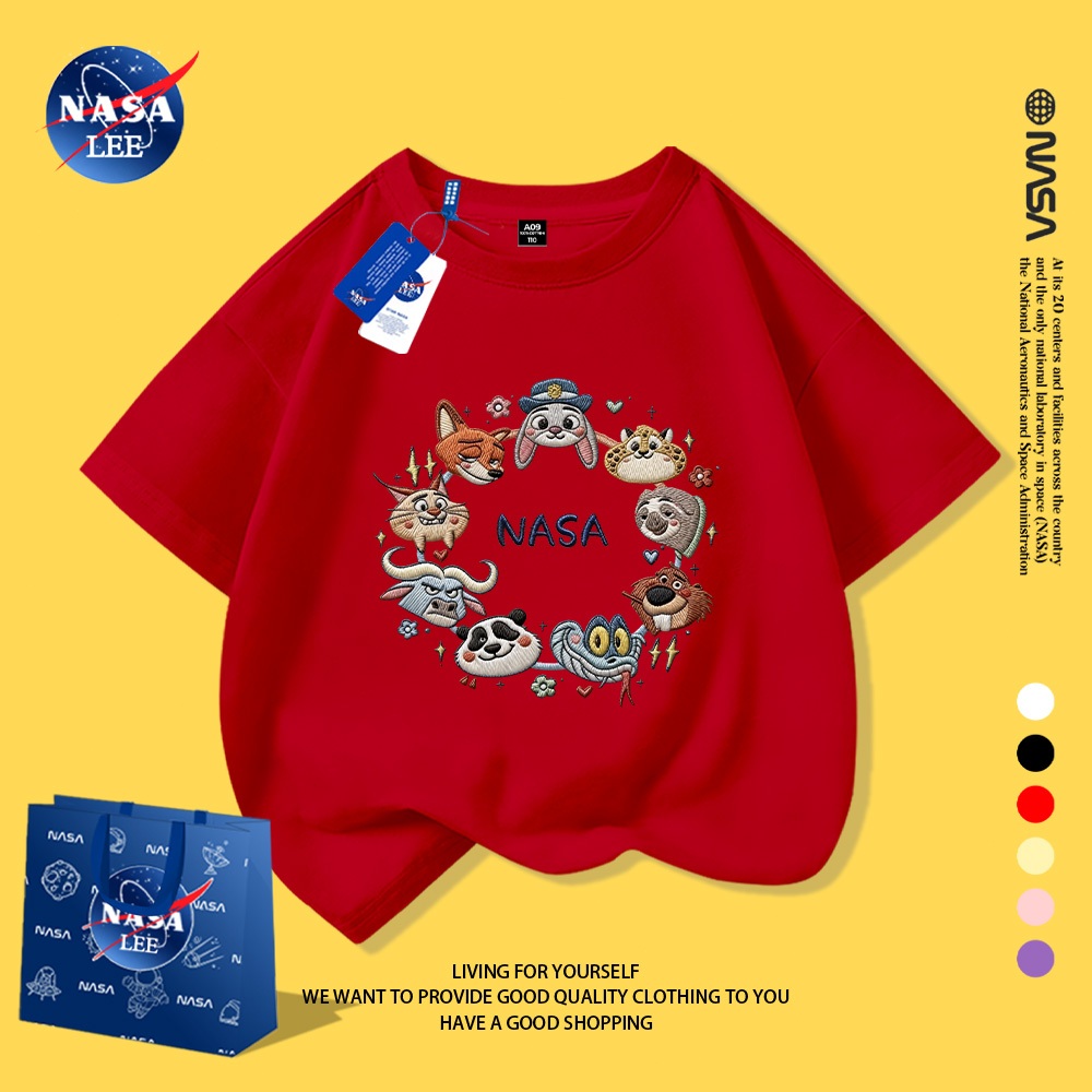 Sản phẩm thiếu nhi nổi bật Áo thun ngắn tay NASA in hình Zootopia điên cuồng-Quà tặng tiệc tuyệt vời