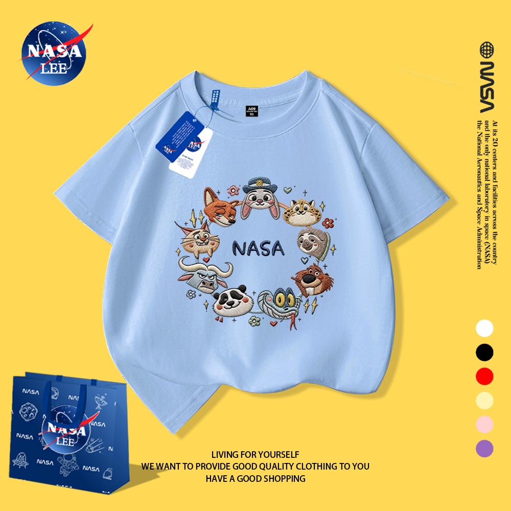 Sản phẩm thiếu nhi nổi bật Áo thun ngắn tay NASA in hình Zootopia điên cuồng-Quà tặng tiệc tuyệt vời