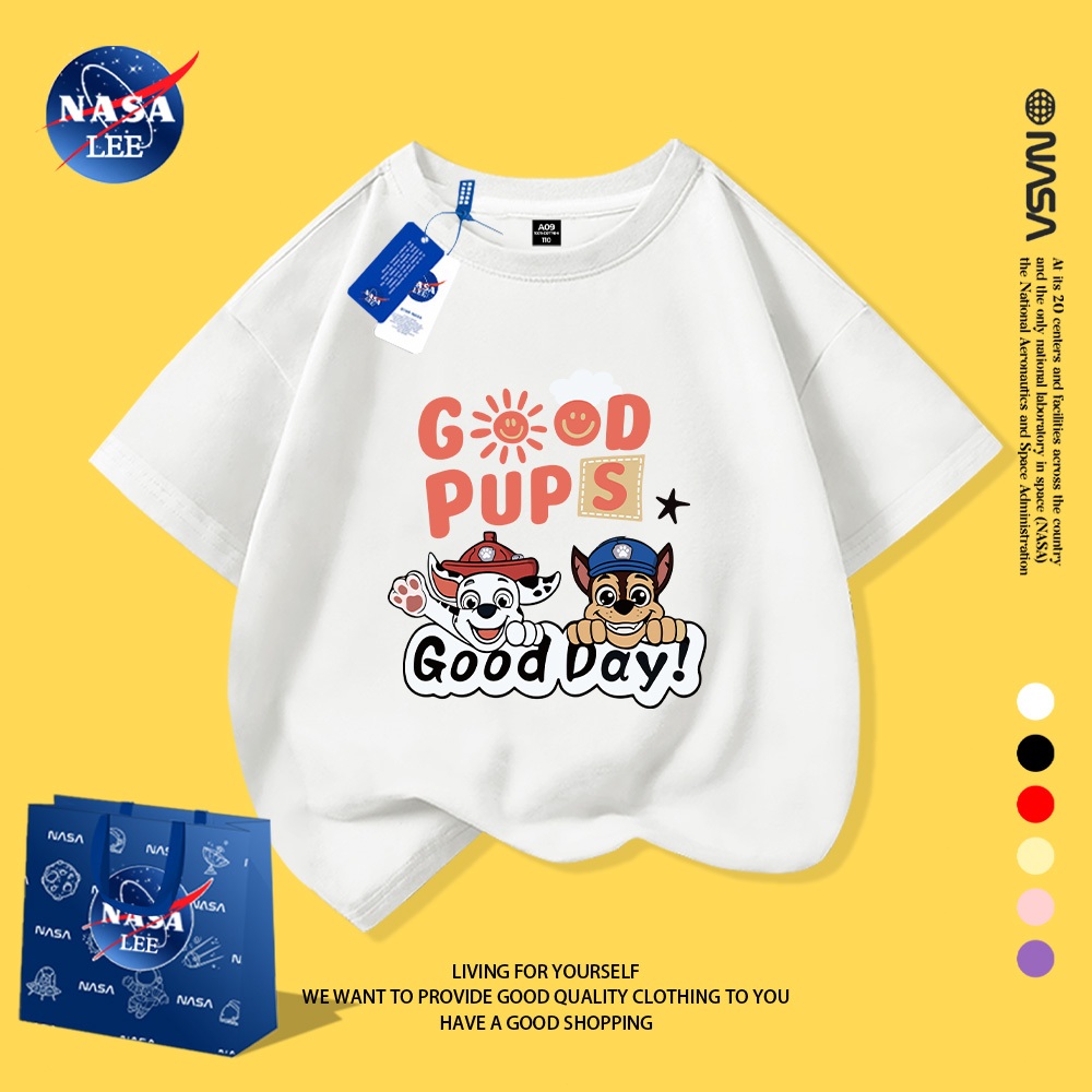 NASA Nguyên Chất Cotton Ngắn Tay 2026 Phong Cách Mới Trẻ Em Tay Ngắn Mềm Mại Thoải Mái Thời Trang Dễ Thương 12