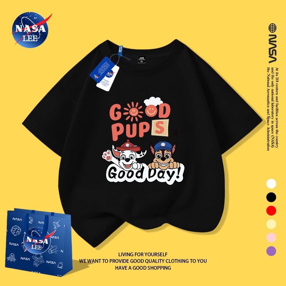 NASA Nguyên Chất Cotton Ngắn Tay 2026 Phong Cách Mới Trẻ Em Tay Ngắn Mềm Mại Thoải Mái Thời Trang Dễ Thương 12