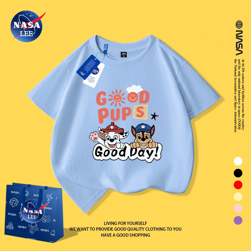 NASA Nguyên Chất Cotton Ngắn Tay 2026 Phong Cách Mới Trẻ Em Tay Ngắn Mềm Mại Thoải Mái Thời Trang Dễ Thương 12