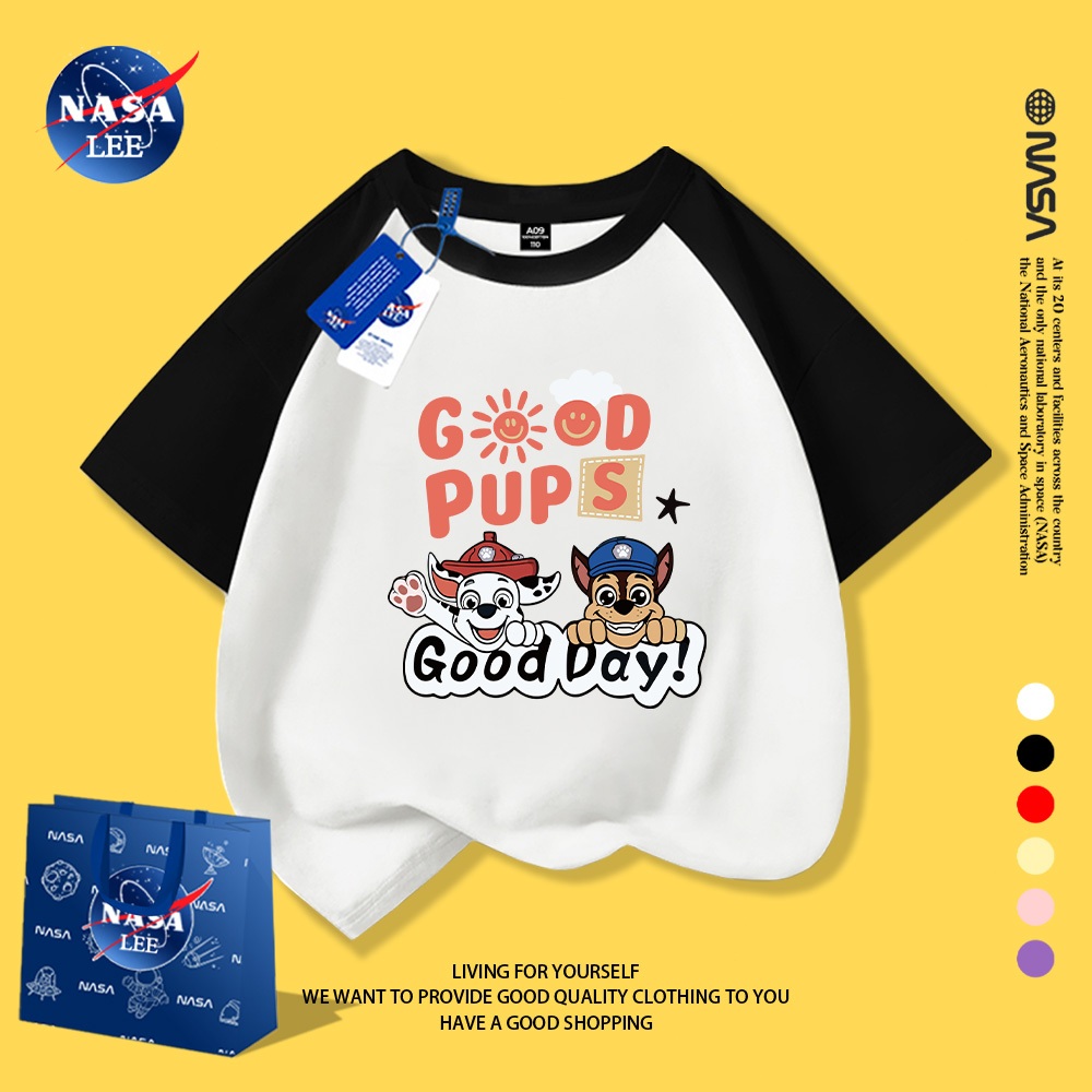 NASA Nguyên Chất Cotton Ngắn Tay 2026 Phong Cách Mới Trẻ Em Tay Ngắn Mềm Mại Thoải Mái Thời Trang Dễ Thương 12